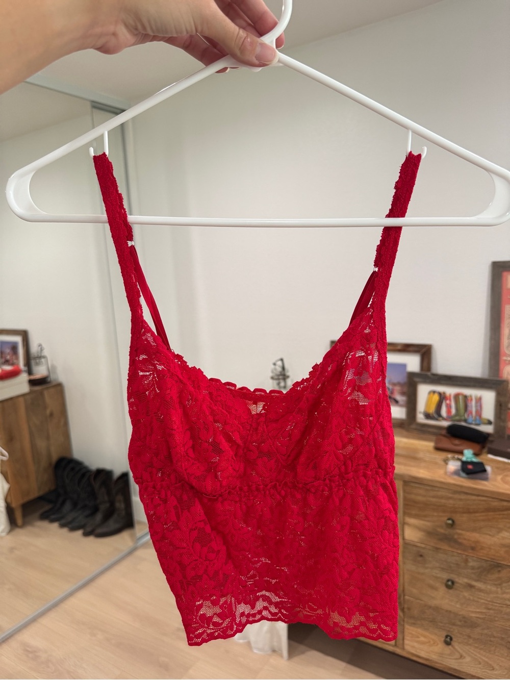 Red Lace Cami Top